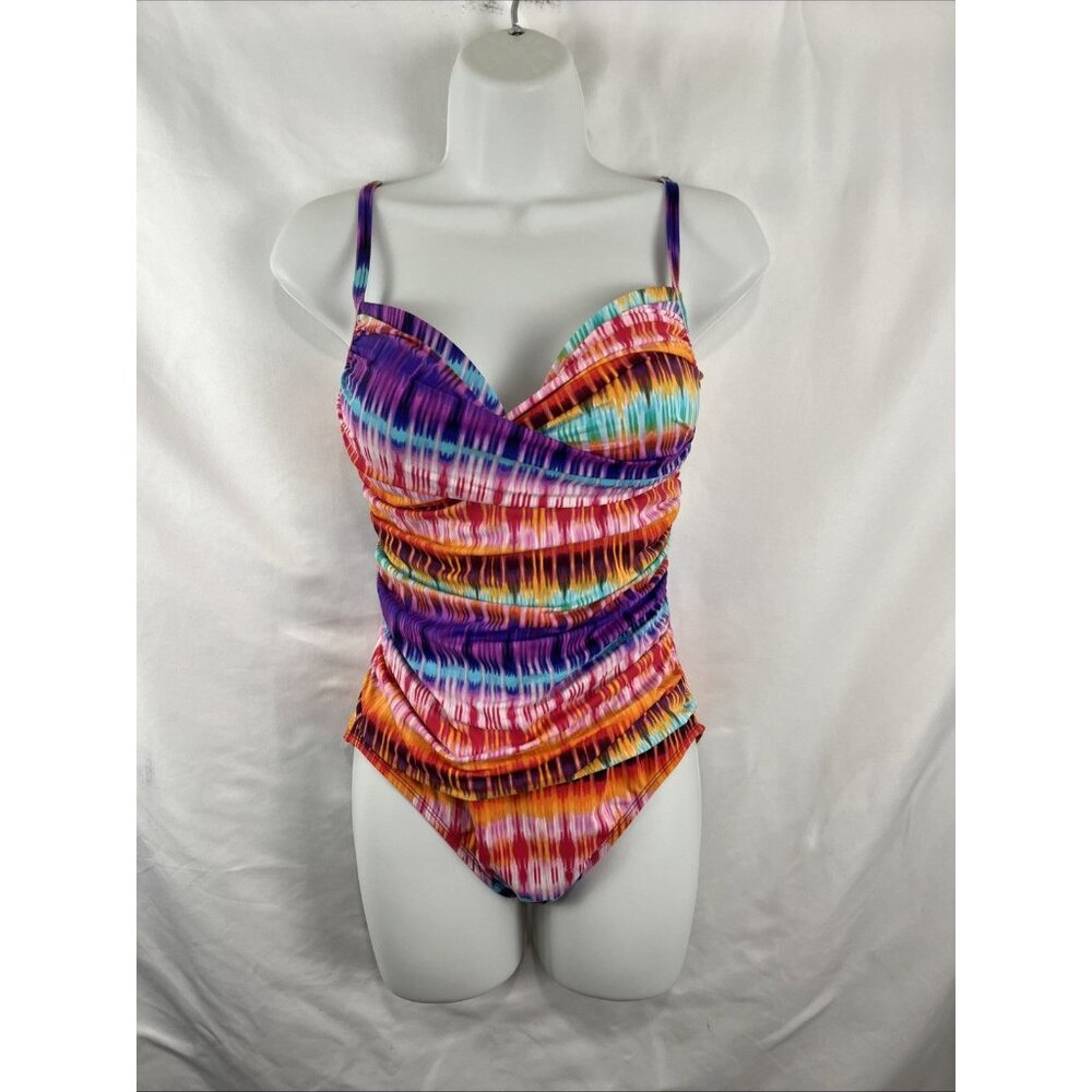Bleu By Rod Beattie Lined Multicoloured One-Piece Swimsuit Women's Size 6